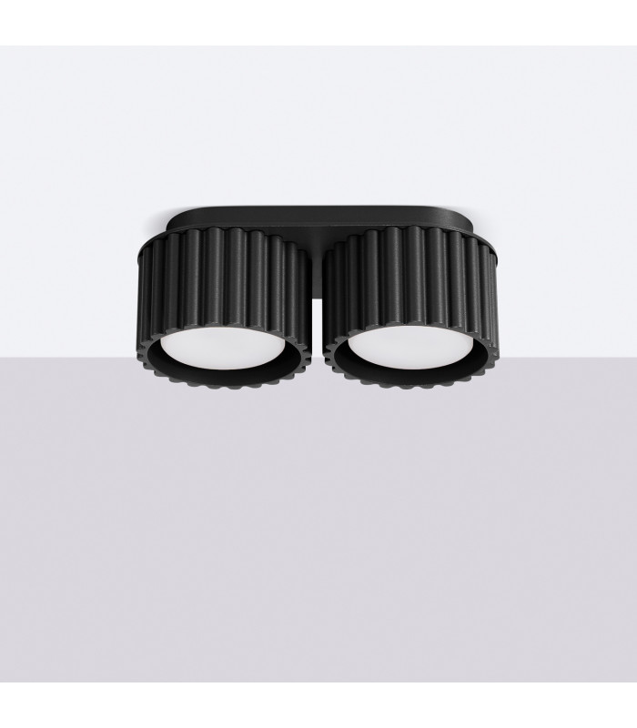 Aura Surface Mounted Downlight Black 2x GX53-2