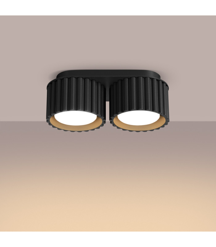 Aura Surface Mounted Downlight Black 2x GX53-3