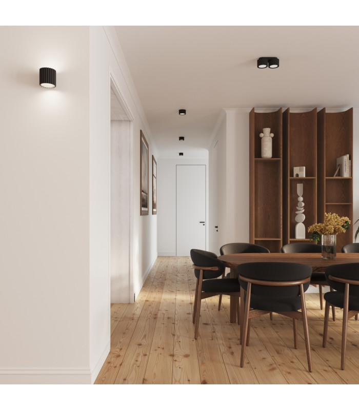 Aura Surface Mounted Downlight Black 2x GX53-9