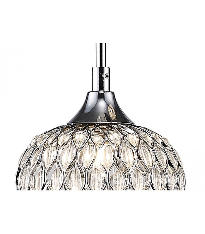 Ceiling Cluster Pendant 3 Light Round Polished Chrome, Clear Glass - 8