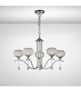 Ceiling Pendant 5 Light Polished Chrome, Clear Glass - 2