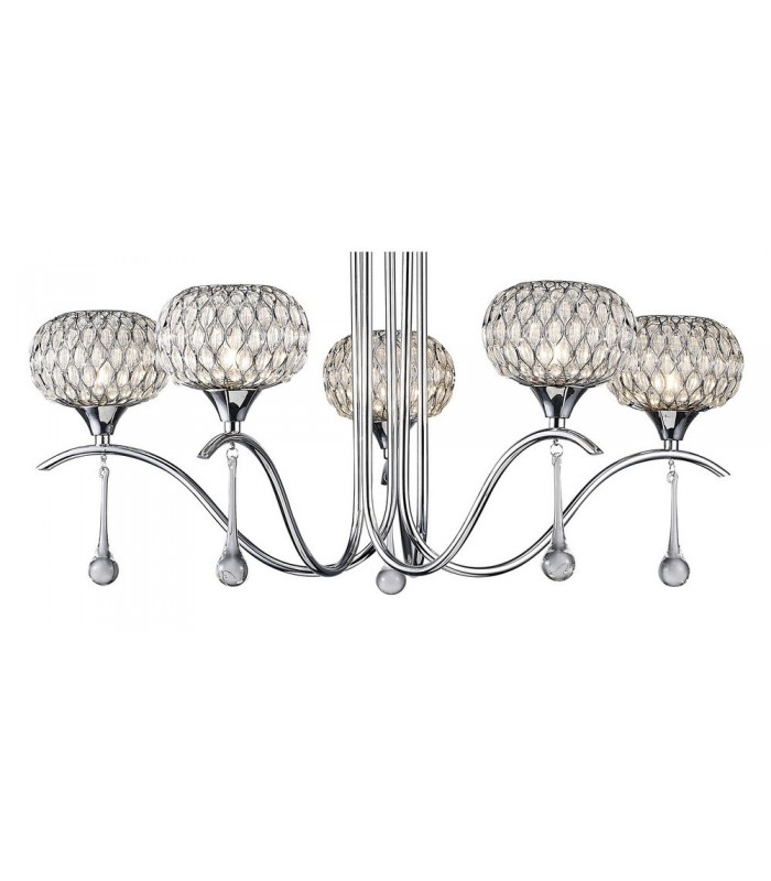 Ceiling Pendant 5 Light Polished Chrome, Clear Glass - 6