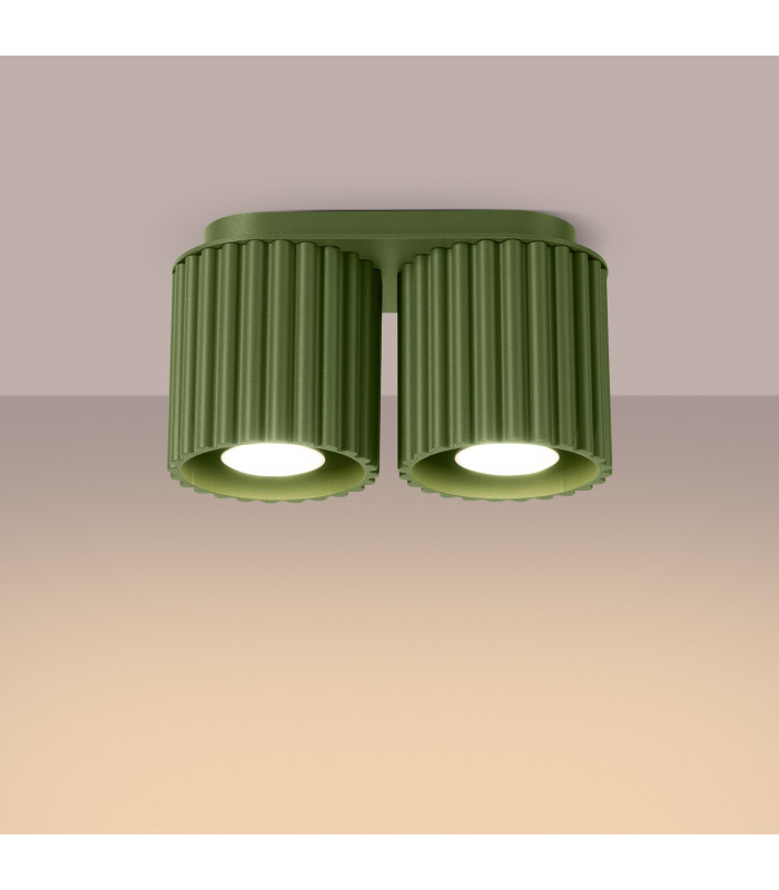 Aura Surface Mounted Downlight Olive Green 2x GU10-3