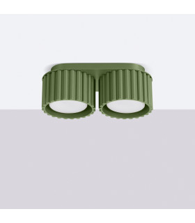 Aura Surface Mounted Downlight Olive Green 2x GX53-2