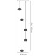 Ceiling Cluster Pendant 5 Light Round Polished Chrome, Clear Glass - 3