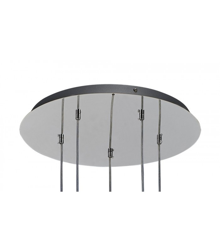 Ceiling Cluster Pendant 5 Light Round Polished Chrome, Clear Glass - 4