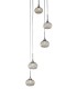 Ceiling Cluster Pendant 5 Light Round Polished Chrome, Clear Glass - 5