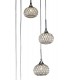 Ceiling Cluster Pendant 5 Light Round Polished Chrome, Clear Glass - 6