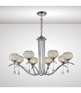 Ceiling Pendant 8 Light Polished Chrome, Clear Glass - 2