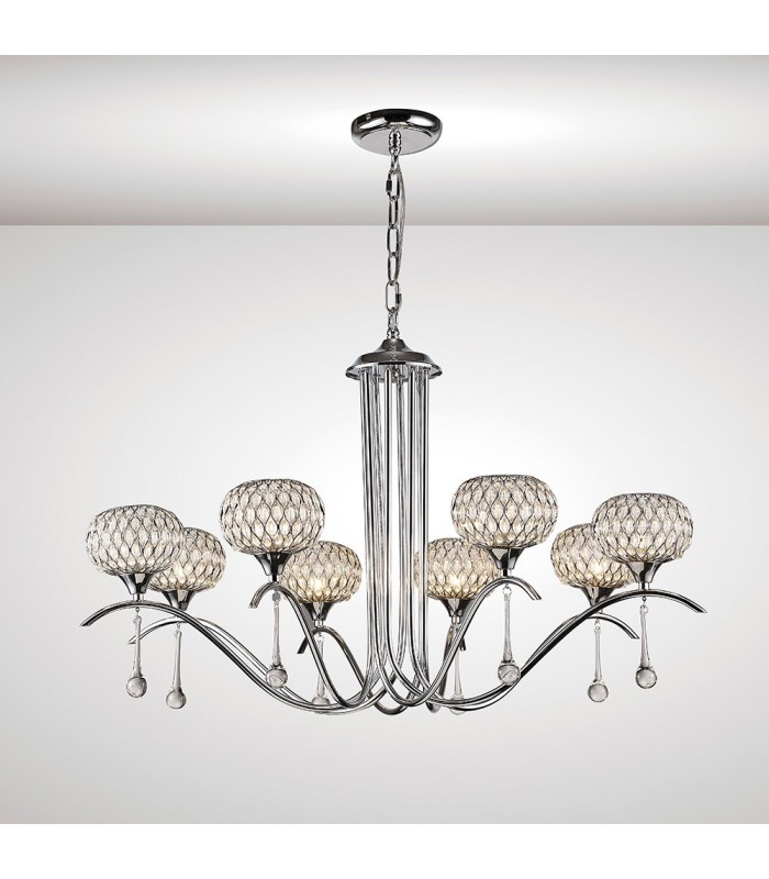 Ceiling Pendant 8 Light Polished Chrome, Clear Glass - 2