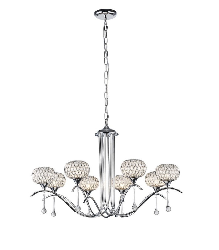 Ceiling Pendant 8 Light Polished Chrome, Clear Glass - 4