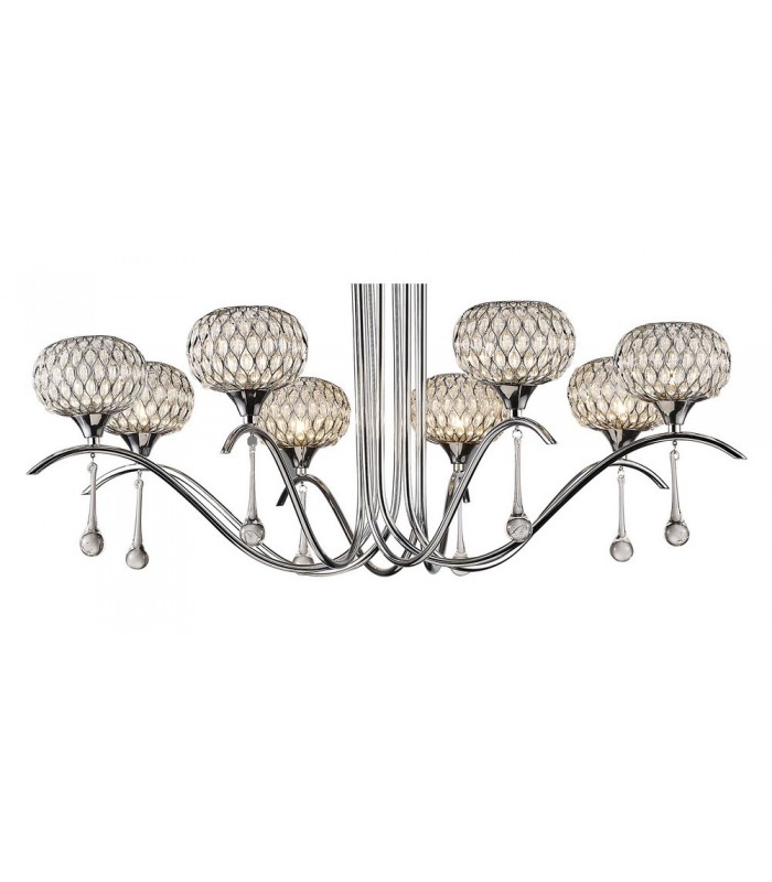 Ceiling Pendant 8 Light Polished Chrome, Clear Glass - 7