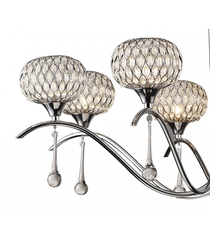 Ceiling Pendant 8 Light Polished Chrome, Clear Glass - 8