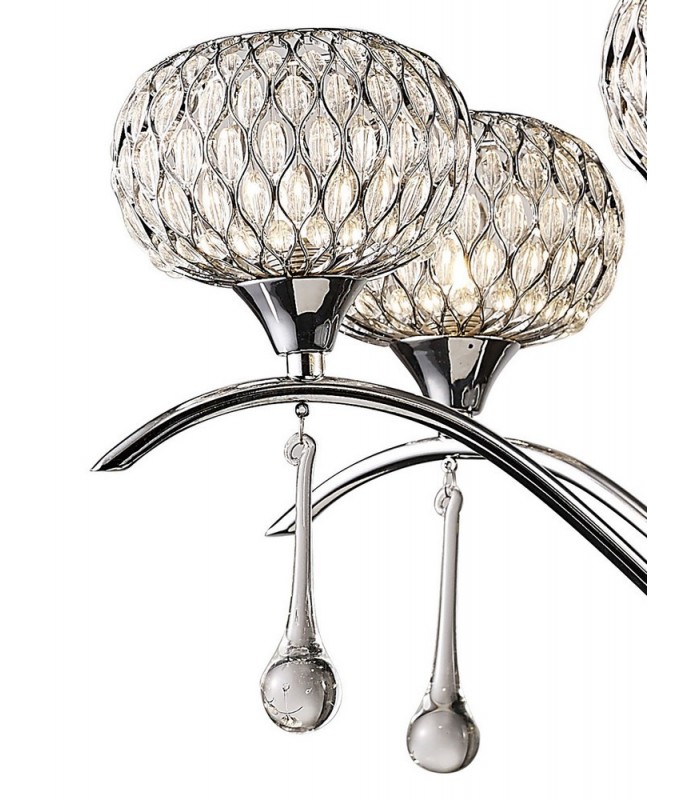 Ceiling Pendant 8 Light Polished Chrome, Clear Glass - 9