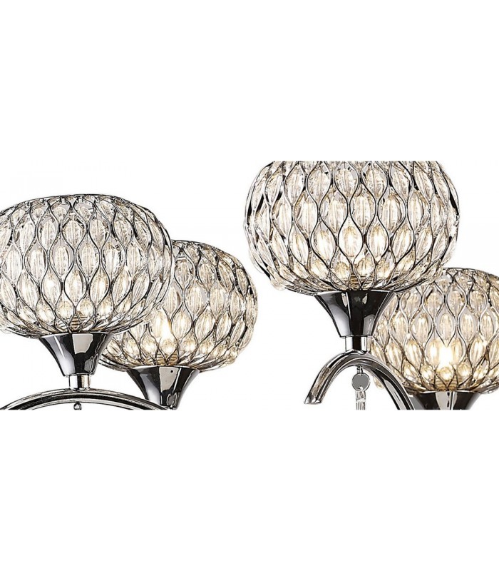 Ceiling Pendant 8 Light Polished Chrome, Clear Glass - 10
