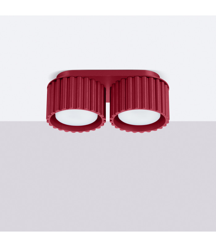 Aura Surface Mounted Downlight Burgundy 2x GX53-2