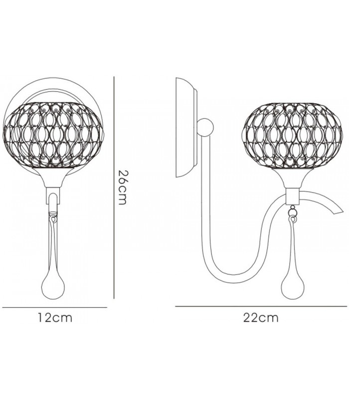 Wall Lamp 1 Light Antique Brass, Clear Glass - 3