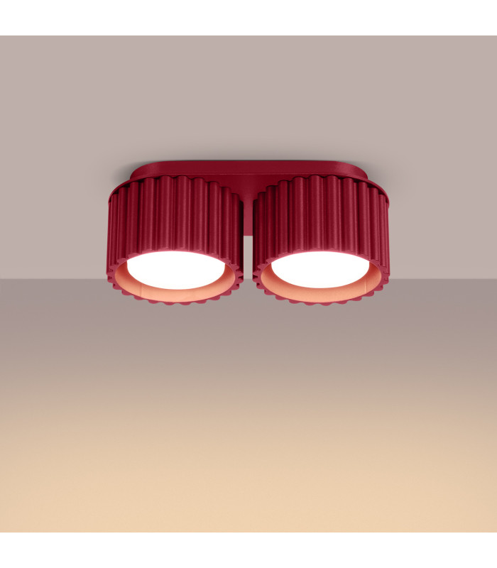 Aura Surface Mounted Downlight Burgundy 2x GX53-3