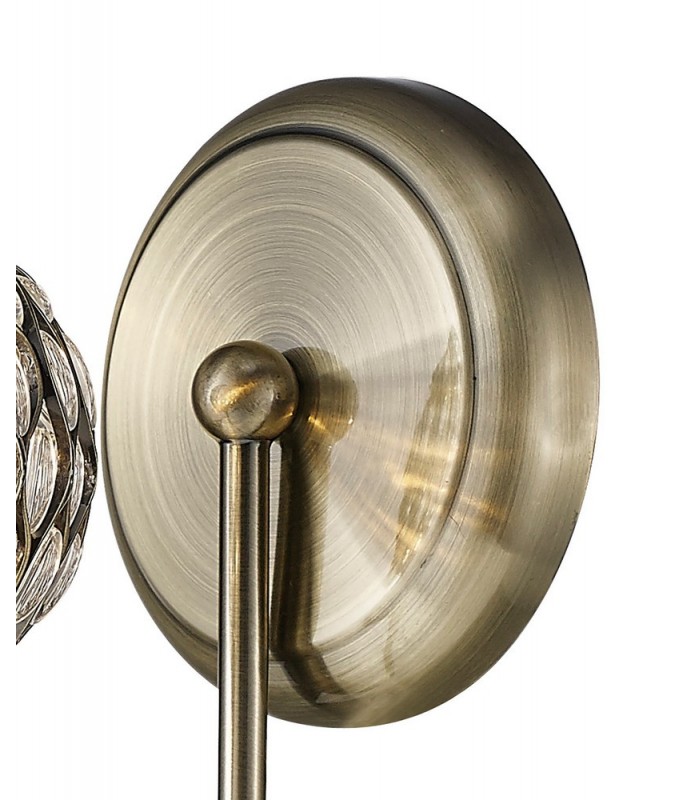 Wall Lamp 1 Light Antique Brass, Clear Glass - 4