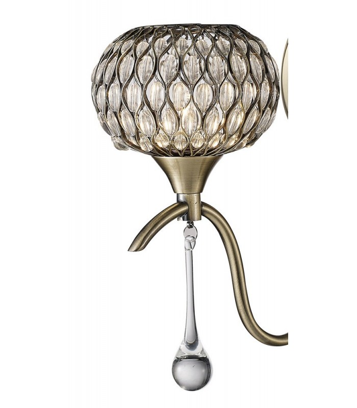 Wall Lamp 1 Light Antique Brass, Clear Glass - 5