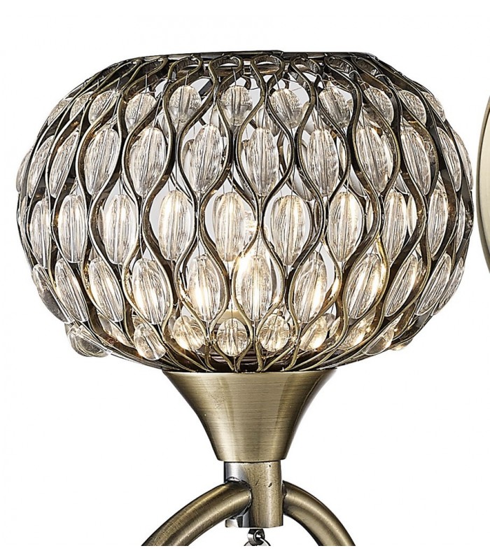 Wall Lamp 1 Light Antique Brass, Clear Glass - 6