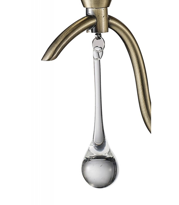 Wall Lamp 1 Light Antique Brass, Clear Glass - 7