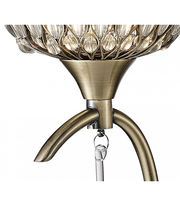 Wall Lamp 1 Light Antique Brass, Clear Glass - 8