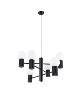 Halo Multi Arm Pendant Ceiling Light Black 6x G9-1