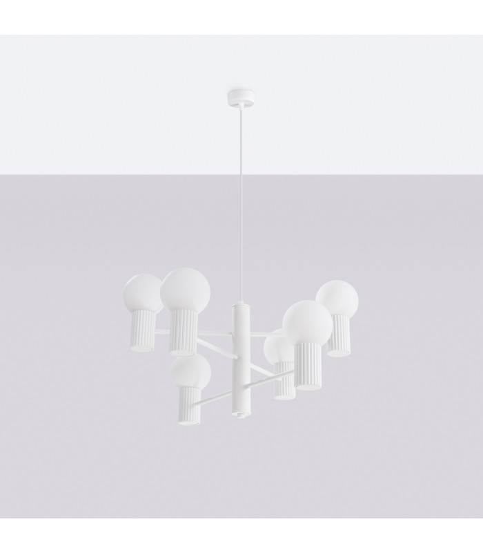 Halo Multi Arm Pendant Ceiling Light White 6x G9-2