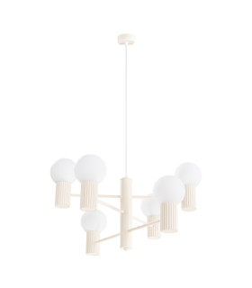 Halo Multi Arm Pendant Ceiling Light Beige 6x G9-1