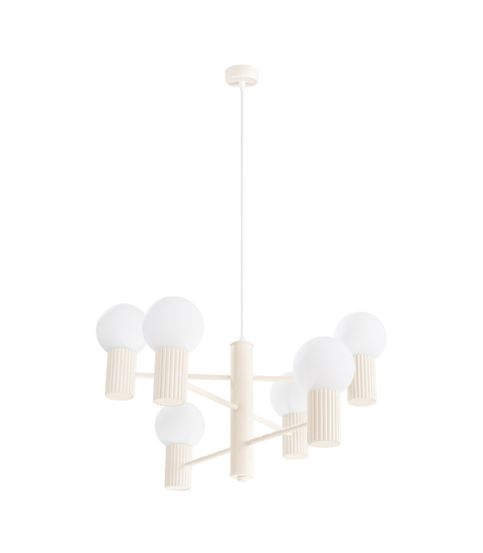 Halo Multi Arm Pendant Ceiling Light Beige 6x G9-1