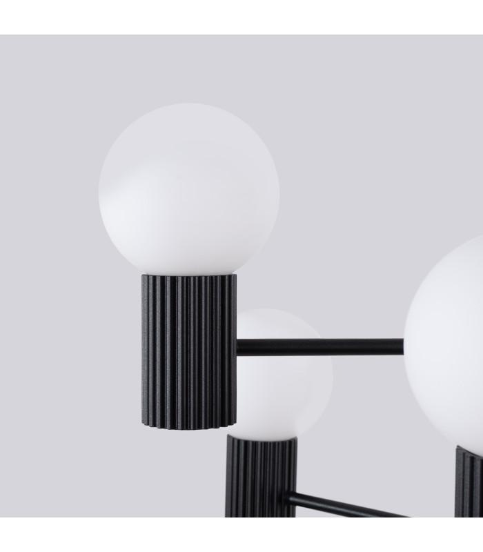 Halo Multi Arm Pendant Ceiling Light Black 6x G9-5