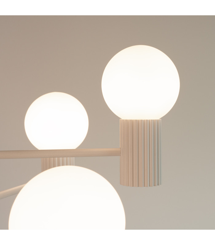 Halo Multi Arm Pendant Ceiling Light Beige 6x G9-4