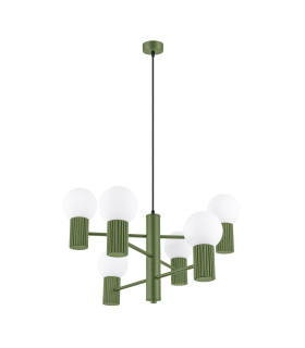 Halo Multi Arm Pendant Ceiling Light Olive Green 6x G9-1