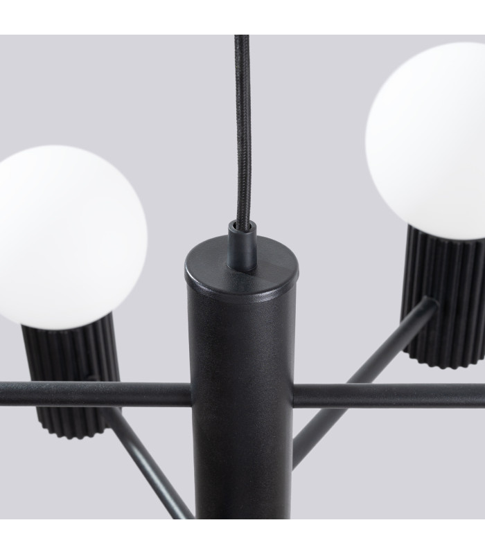 Halo Multi Arm Pendant Ceiling Light Black 6x G9-6