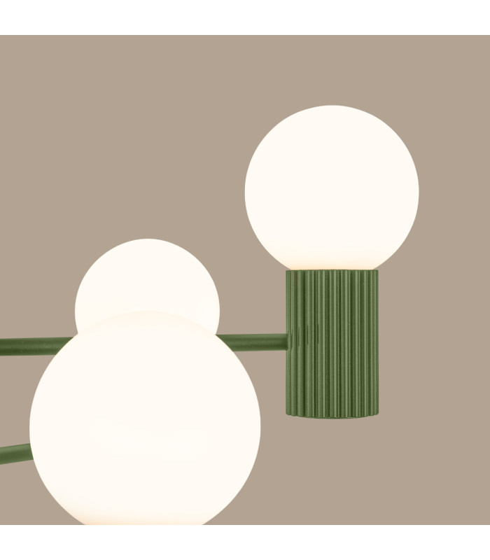 Halo Multi Arm Pendant Ceiling Light Olive Green 6x G9-4