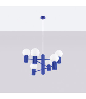 Halo Multi Arm Pendant Ceiling Light Ultramarine 6x G9-2