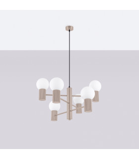 Halo Multi Arm Pendant Ceiling Light Taupe 6x G9-2