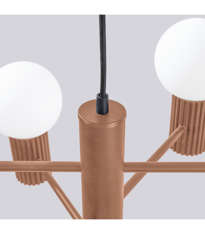 Halo Multi Arm Pendant Ceiling Light Mocha 6x G9-6