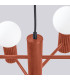 Halo Multi Arm Pendant Ceiling Light Red Ochre 6x G9-6