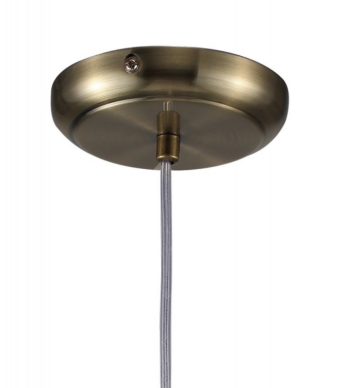 Small Ceiling Pendant 1 Light Antique Brass, Clear Glass - 4