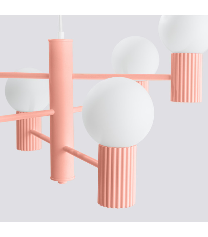 Halo Multi Arm Pendant Ceiling Light Peachy 6x G9-5