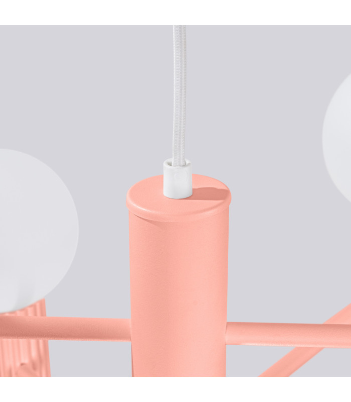 Halo Multi Arm Pendant Ceiling Light Peachy 6x G9-6