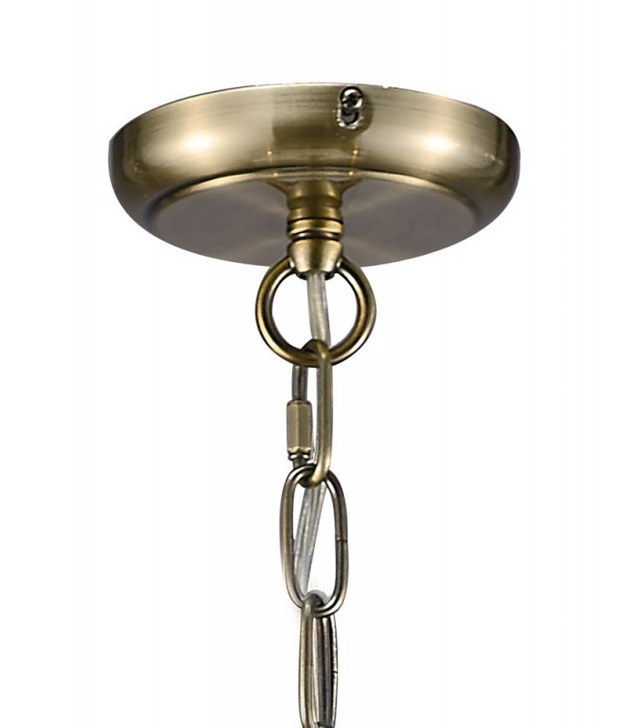 Ceiling Pendant 3 Light Antique Brass, Clear Glass - 5