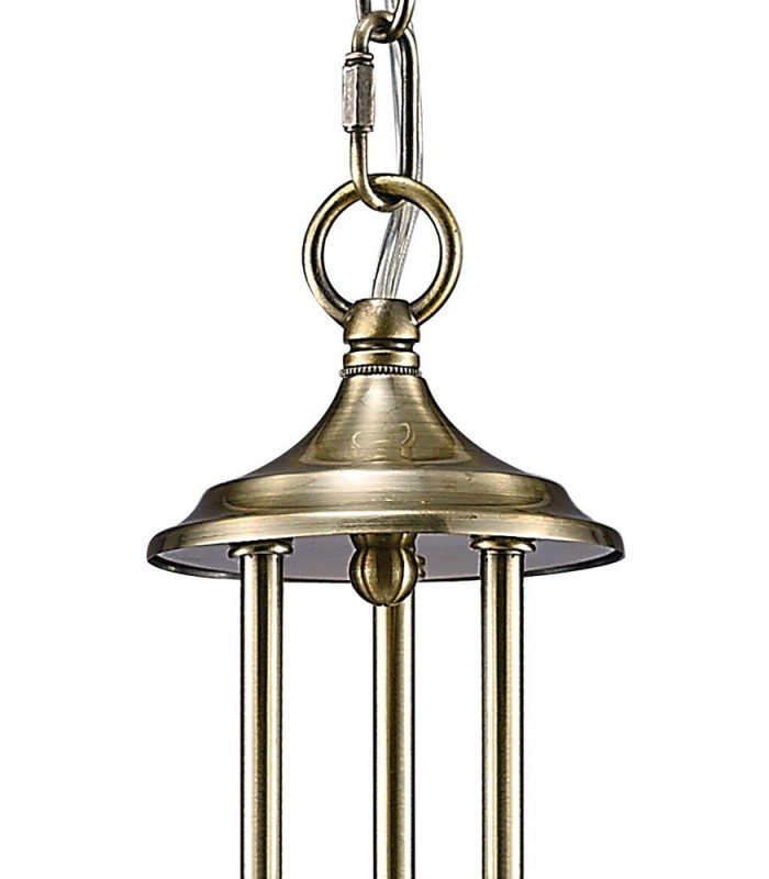 Ceiling Pendant 3 Light Antique Brass, Clear Glass - 6