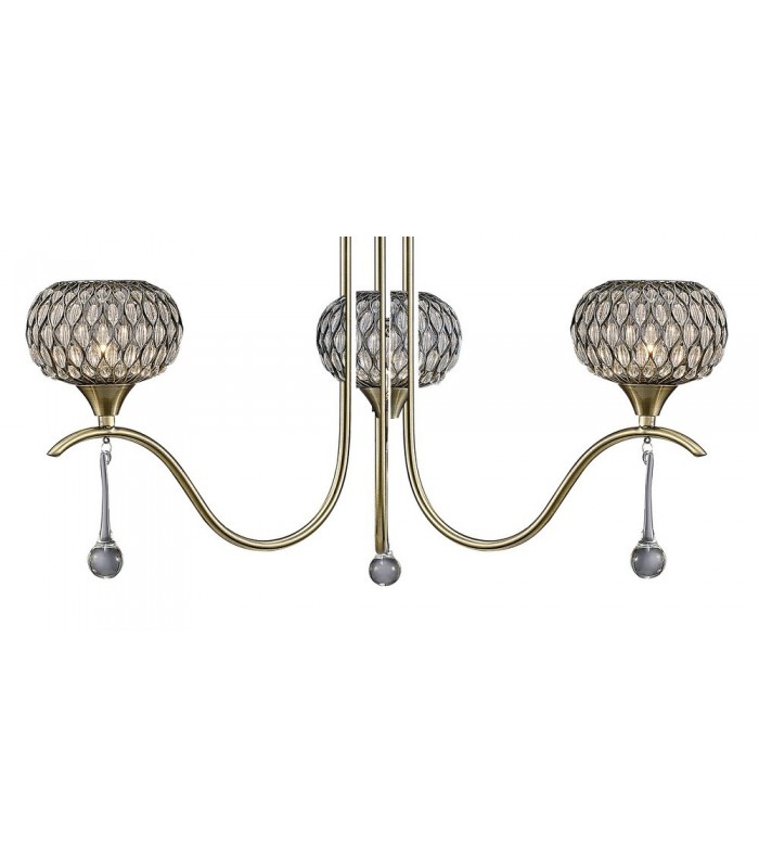 Ceiling Pendant 3 Light Antique Brass, Clear Glass - 7