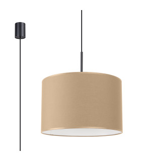 Nevia Cylindrical Pendant Ceiling Light Taupe Black 1x E27-1