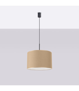 Nevia Cylindrical Pendant Ceiling Light Taupe Black 1x E27-2