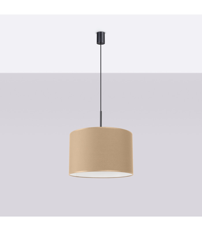 Nevia Cylindrical Pendant Ceiling Light Taupe Black 1x E27-2