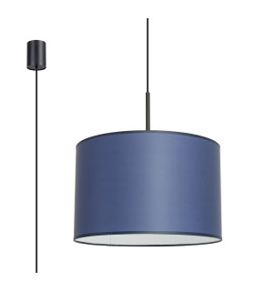 Nevia Cylindrical Pendant Ceiling Light Navy Blue Black 1x E27-1